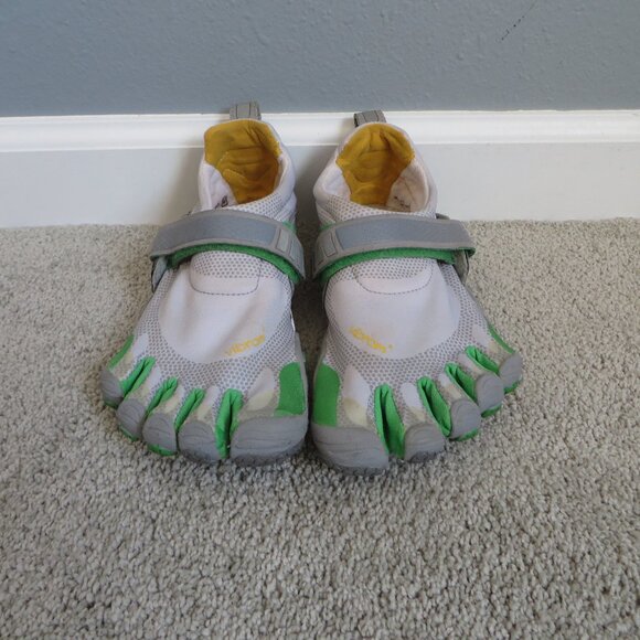 Vibram womens five fingers barefoot shoes w345 size 37/6.5/6 white/gray/green - Picture 3 of 11